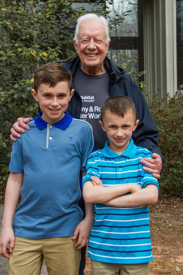 President Jimmy Carter at a Habitat for Humanity build