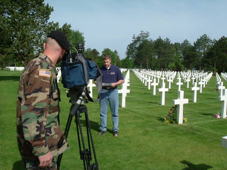 Kane Farabaugh reporting from the Normandy American Cemetery